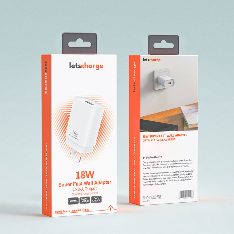 Let's Charge | Fast Charge Wall Adapter 18W