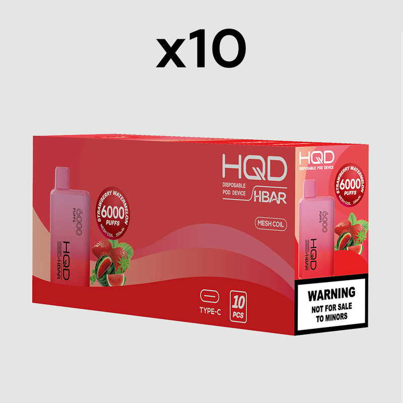 HQD HBAR, Strawberry Watermelon Vape (Box)
