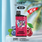 Iget Bar Cherry Blueberry Disposable Vape (Box)